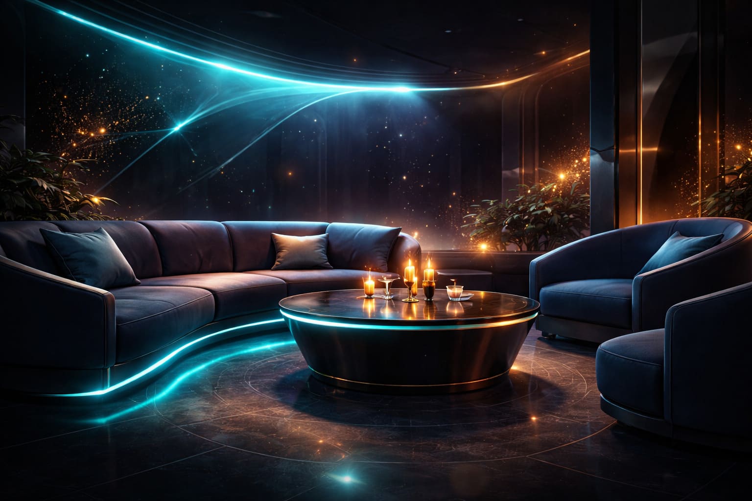 Lounge-style visitor atmosphere artwork